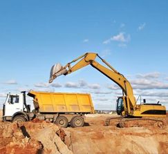 Excavaciones Y Contenedores Luis Sanz S.L excavadora con camión